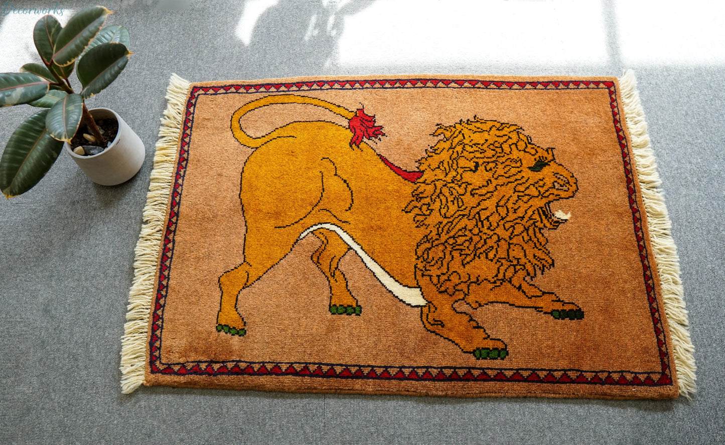 90x64cm 手織り ペルシャ絨毯　カシュカイ族 Decorworks