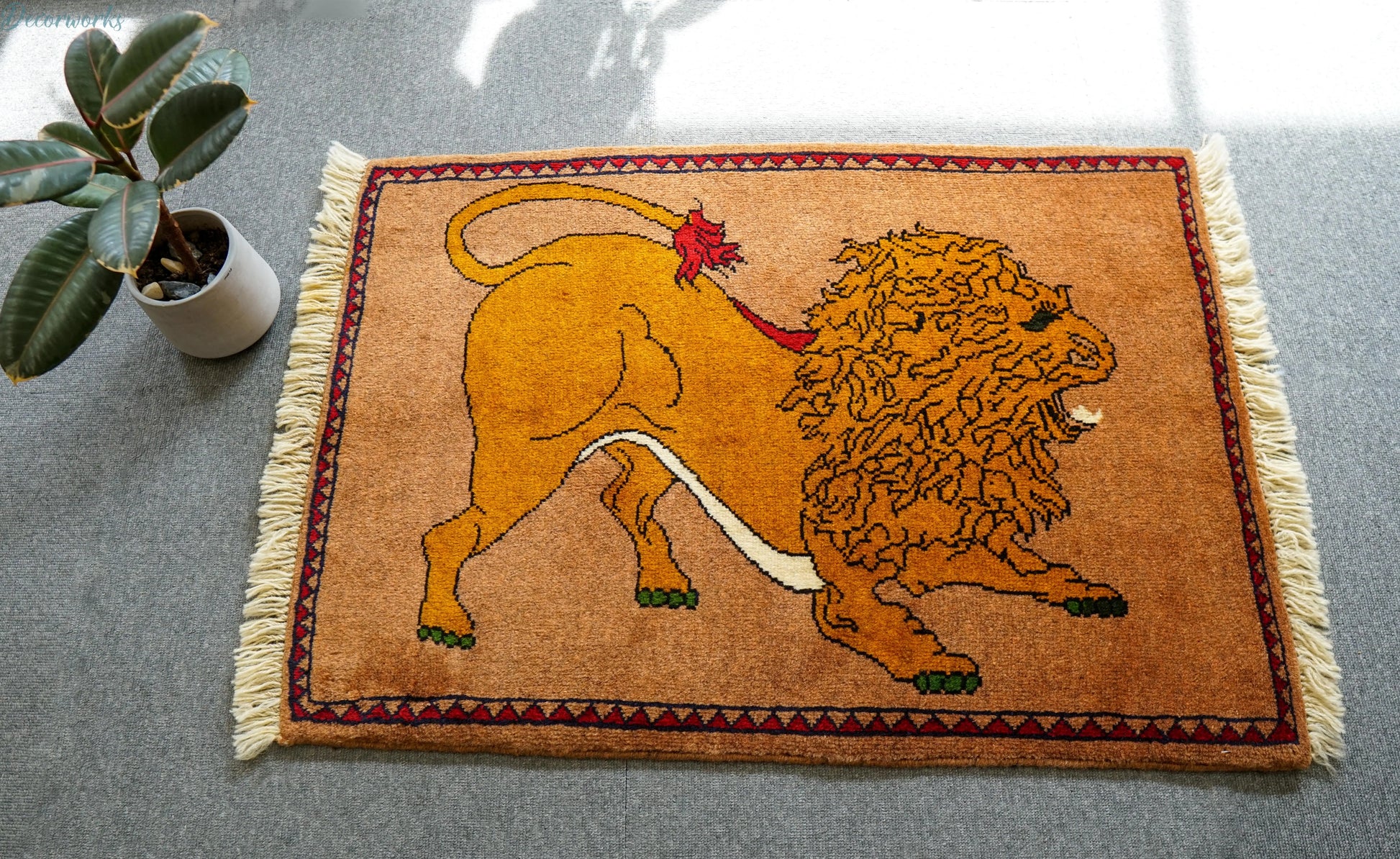 90x64cm 手織り ペルシャ絨毯　カシュカイ族 Decorworks
