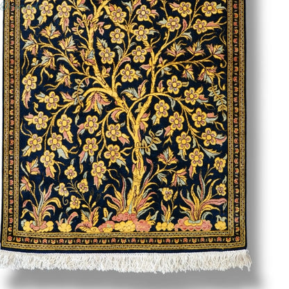 91×58cm　ペルシャクム産の総手織りシルク絨毯　証明書付 - Decorworks