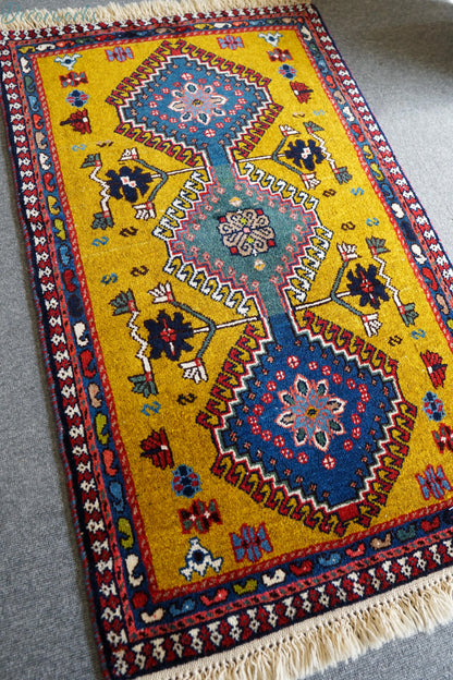 98×60cm ペルシャ絨毯 ヤラメ 手織り Decorworks