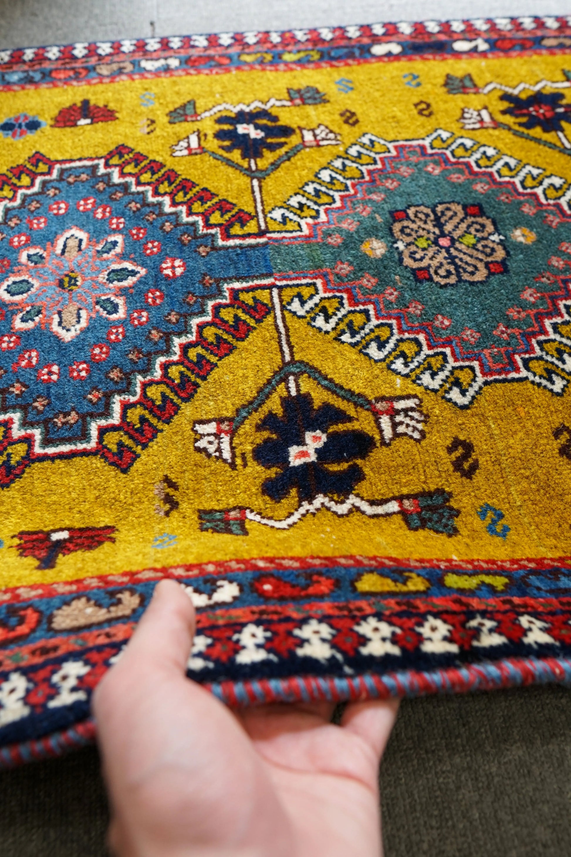 98×60cm ペルシャ絨毯 ヤラメ 手織り Decorworks