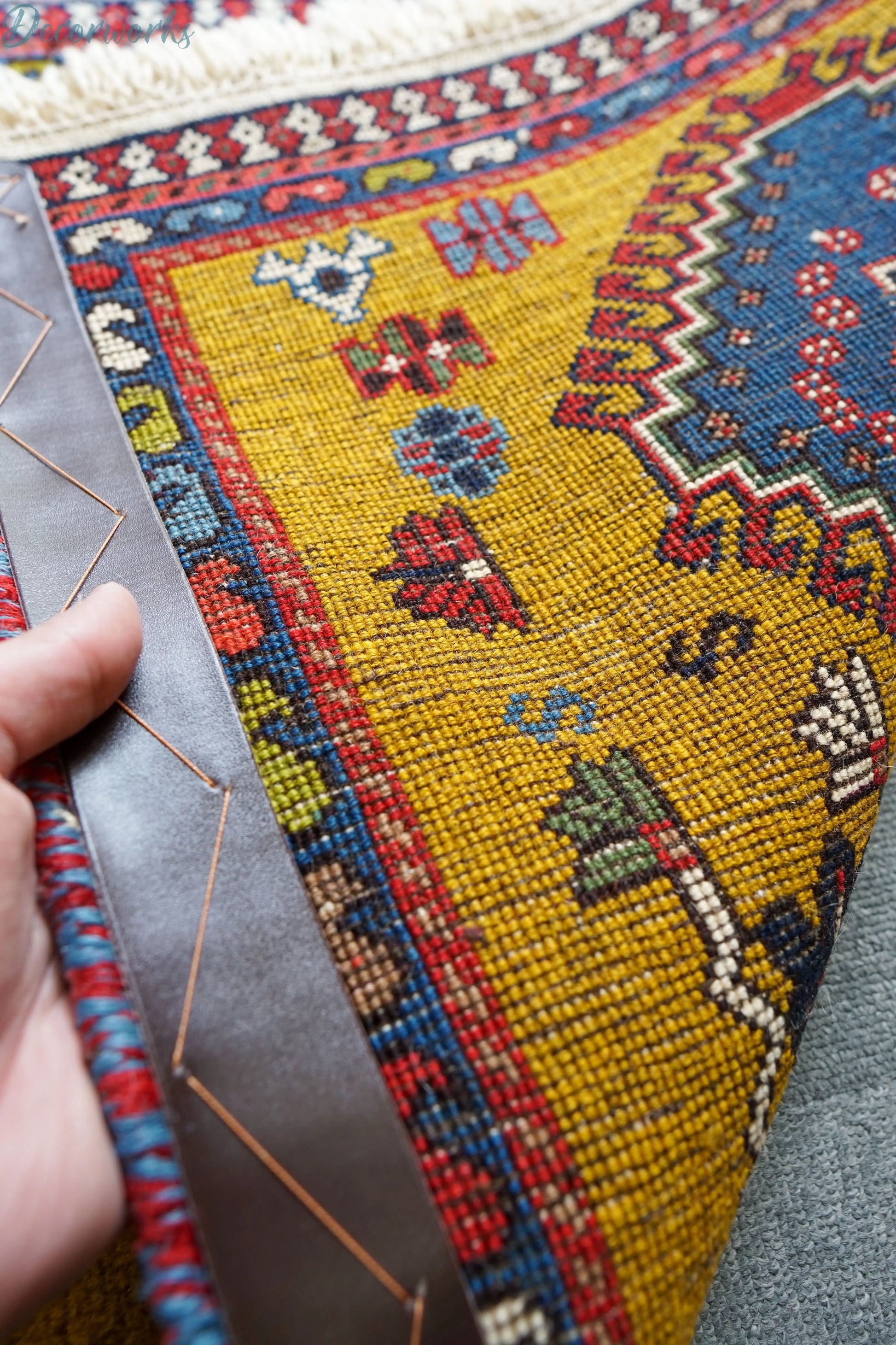 98×60cm ペルシャ絨毯 ヤラメ 手織り Decorworks