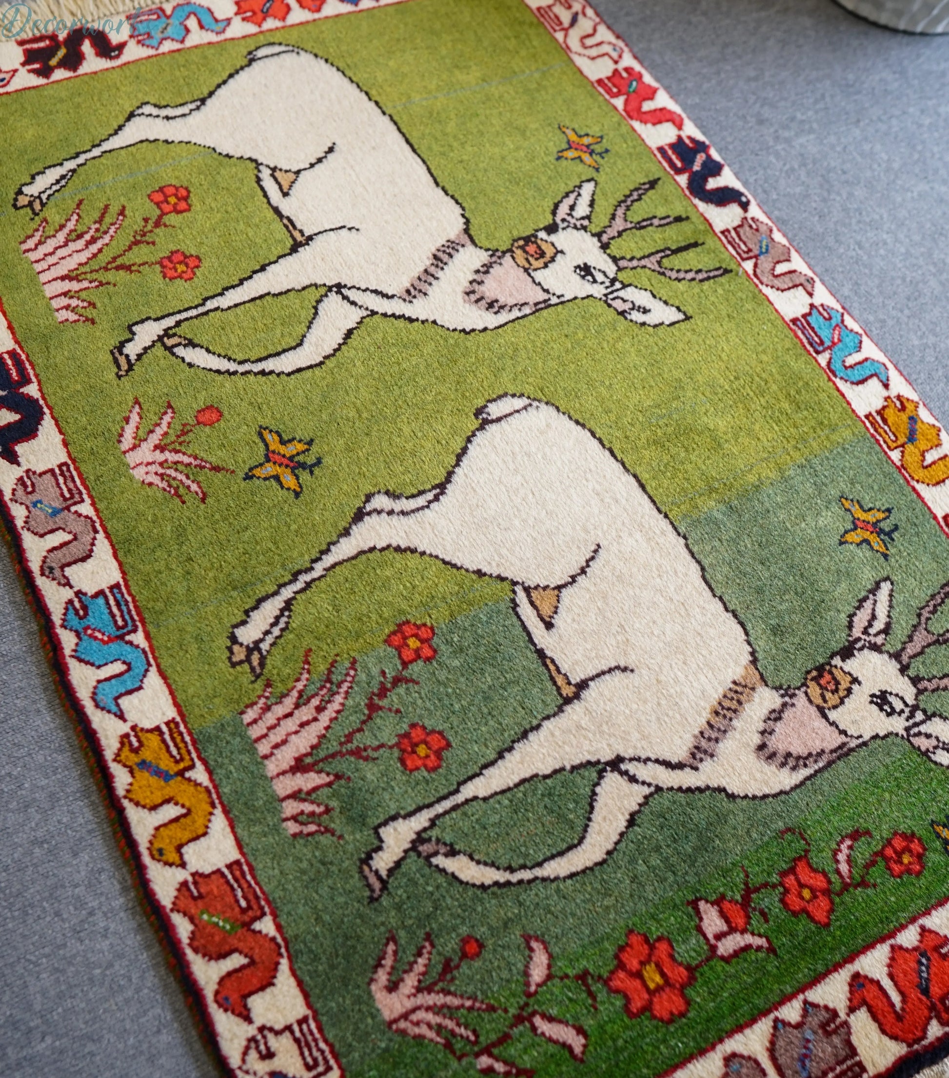 98x63cm 手織り ペルシャ絨毯　カシュカイ族 Decorworks