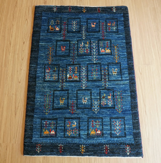 Collection 99×65cm 手織りペルシャ カシュクリ ギャッベ リズバフトギヤべ