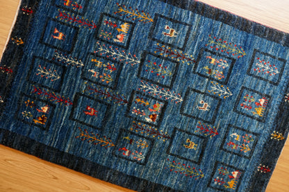 Collection 99×65cm 手織りペルシャ カシュクリ ギャッベ リズバフトギヤべ