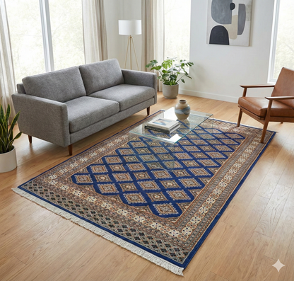  パキスタン手織り絨毯 185×126cm . トライバルラグ