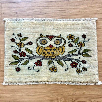  手織り ペルシャ絨毯 カシュクリ ギャッベリズバフト 60×40cm 玄関マット