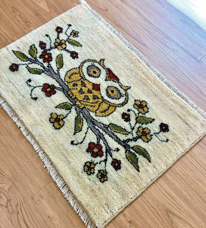 手織り ペルシャ絨毯 カシュクリ ギャッベリズバフト 60×40cm 玄関マット