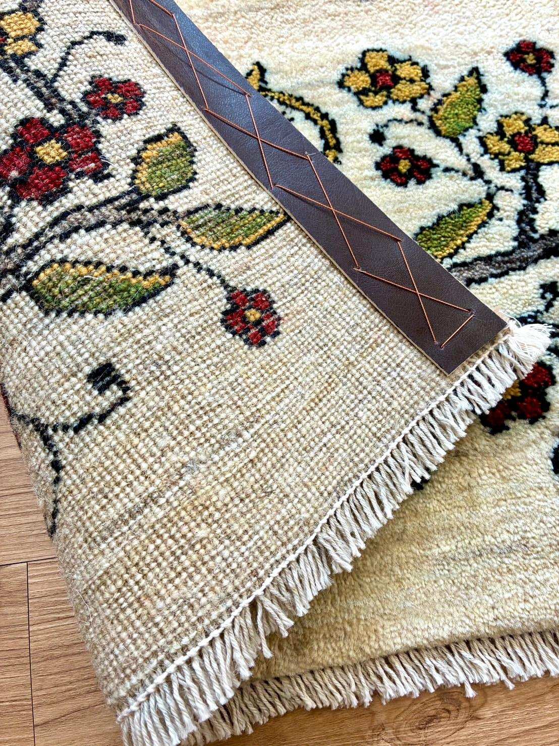  手織り ペルシャ絨毯 カシュクリ ギャッベリズバフト 60×40cm 玄関マット
