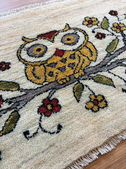  手織り ペルシャ絨毯 カシュクリ ギャッベリズバフト 60×40cm 玄関マット