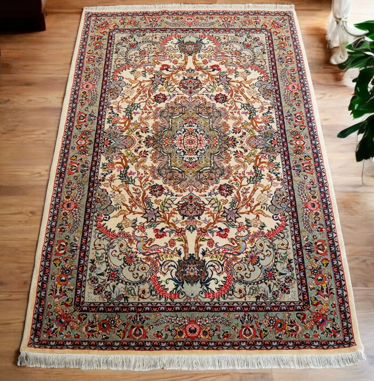 200×135cm　 ペルシャサルーク総手織り絨毯 Decorworks