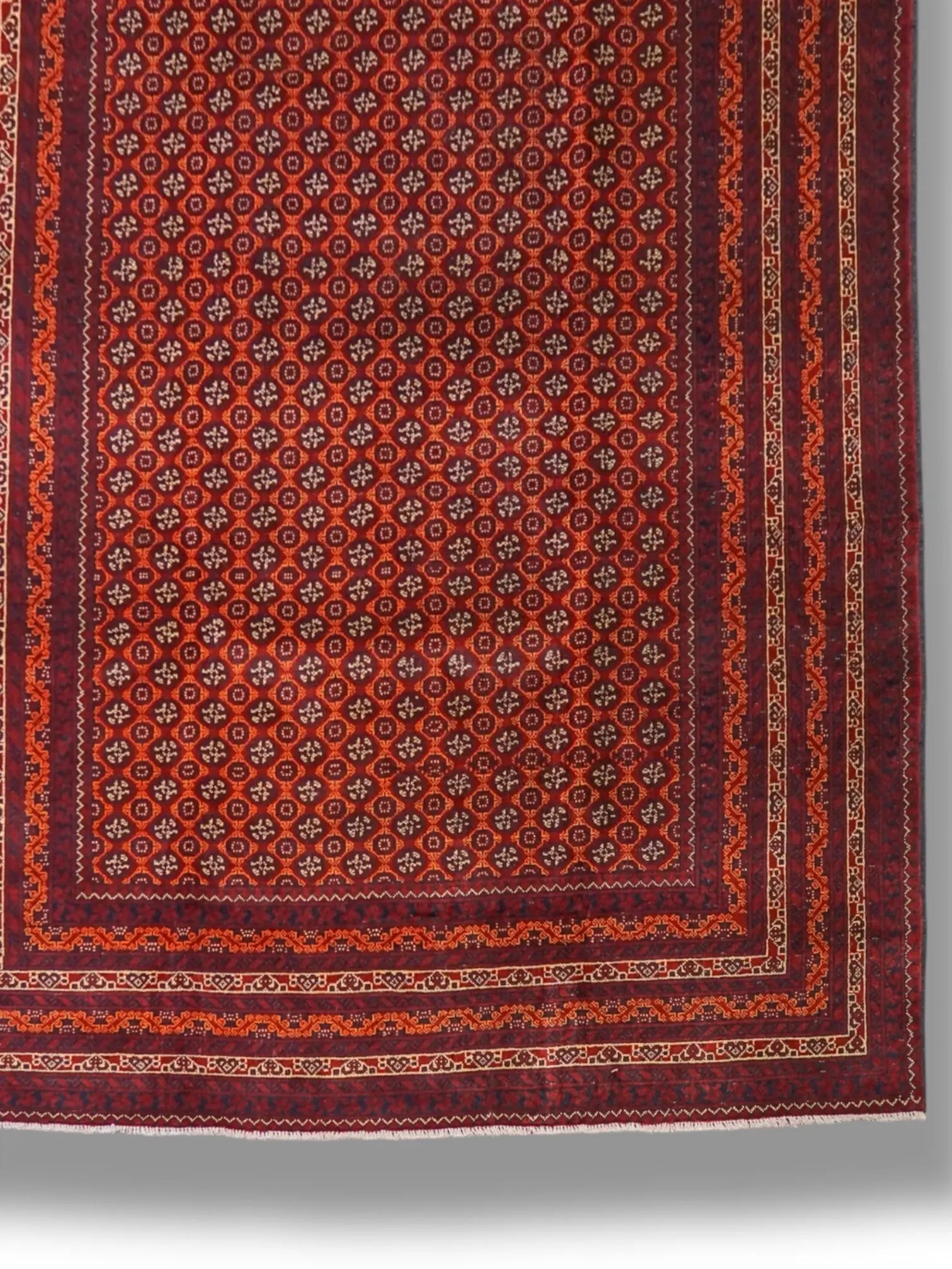 295×190cm アフガニウタン 手織り絨毯 ホジャロシュナイ トルクメン ボハララグ Decorworks