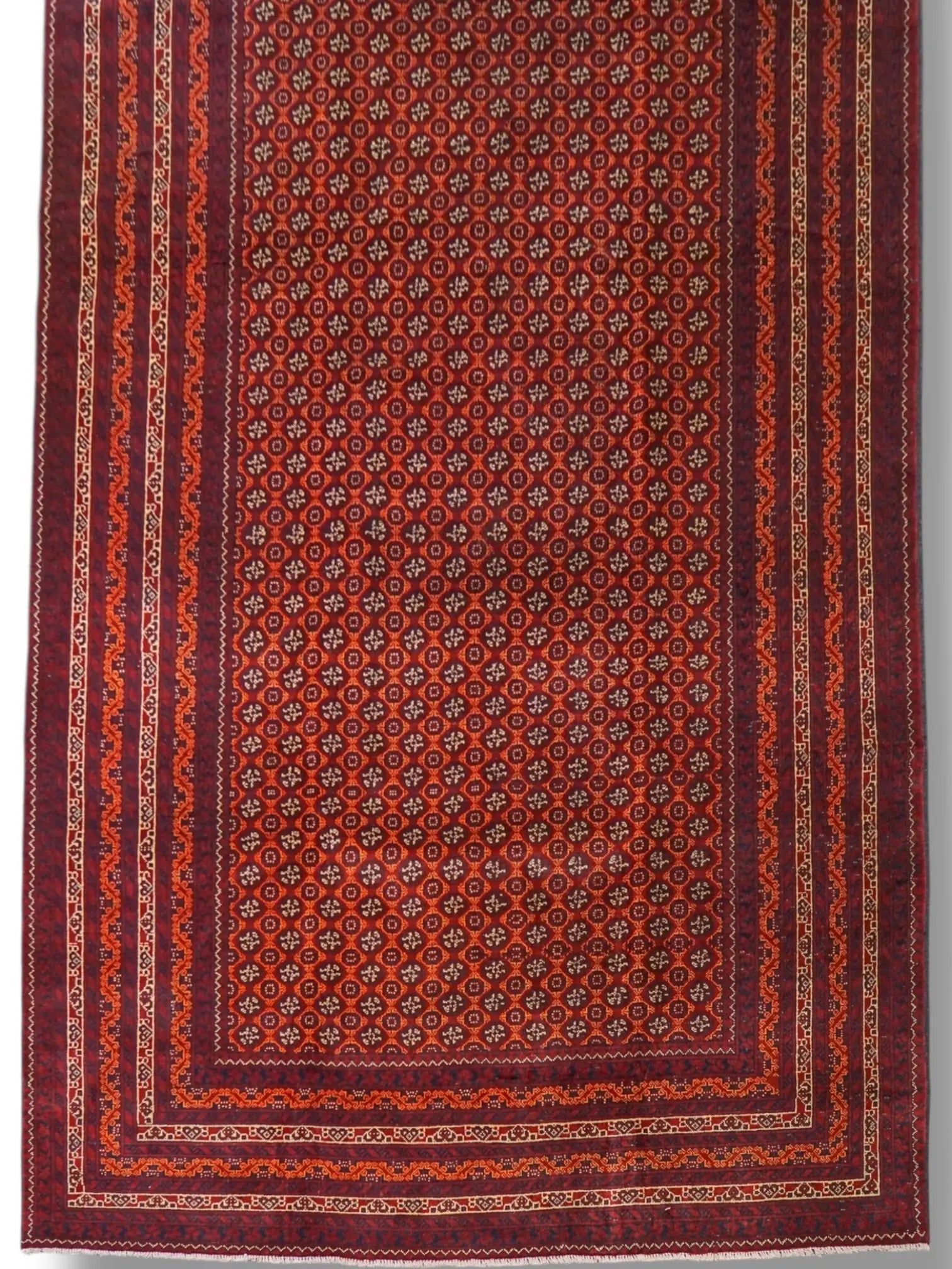295×190cm アフガニウタン 手織り絨毯 ホジャロシュナイ トルクメン ボハララグ Decorworks