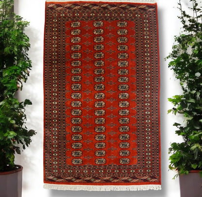 205×141cm トルクメン ボハララグ 手織り絨毯 Decorworks