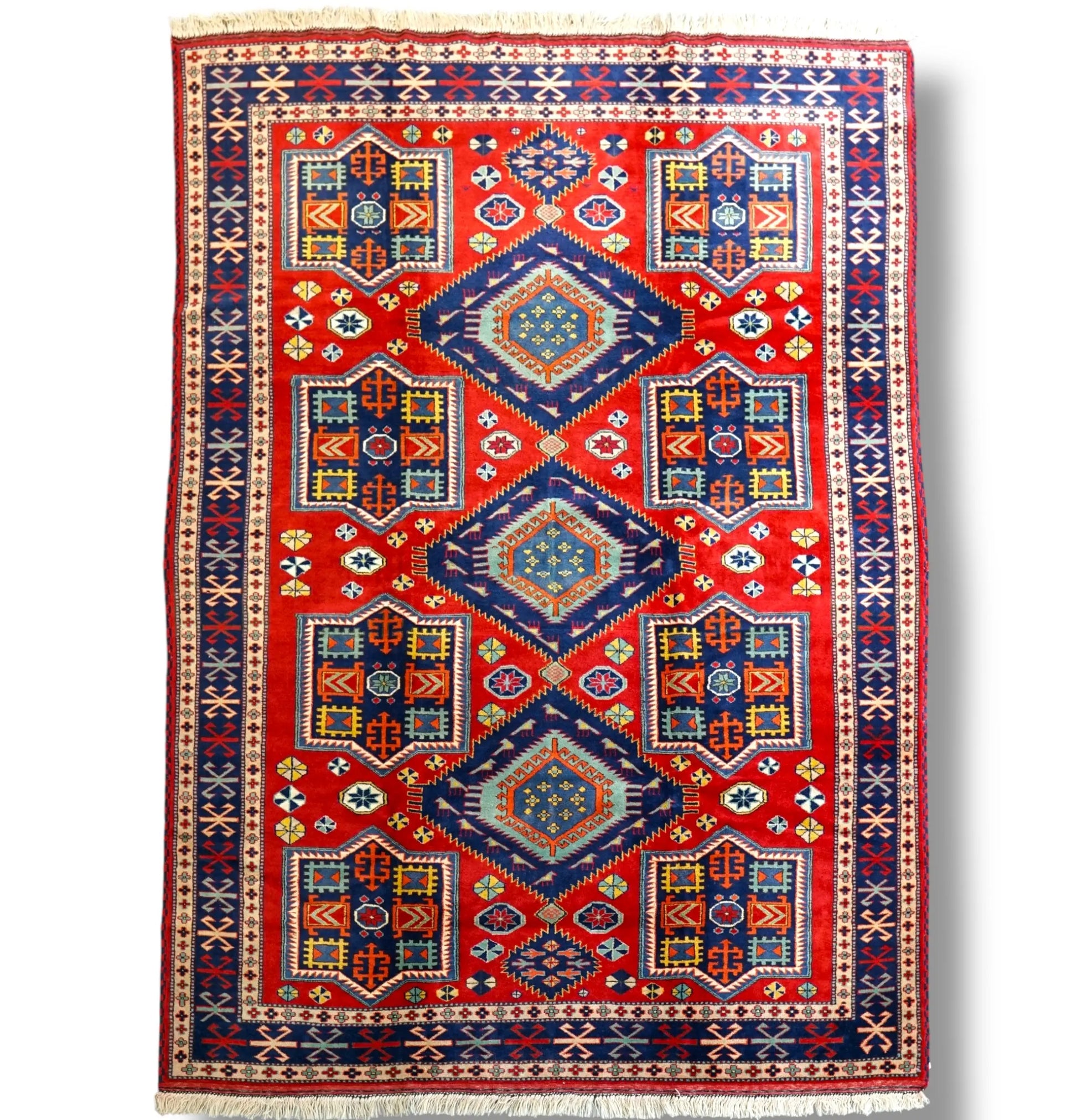 197×154cm 手織りペルシャ絨毯 トライバルラグ - Decorworks