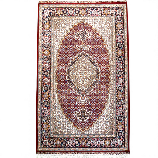  154×100cm 手織り ペルシャ絨毯 タブリーズ産　50RAJ