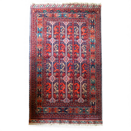  アフガン手織り絨毯 トルクメン ラグ 150×101cm