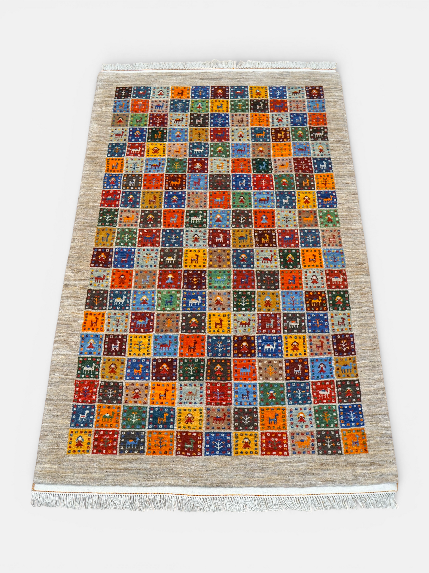  ペルシャ絨毯 手織りカシュクリギャッベ 188×118cm リズバフト