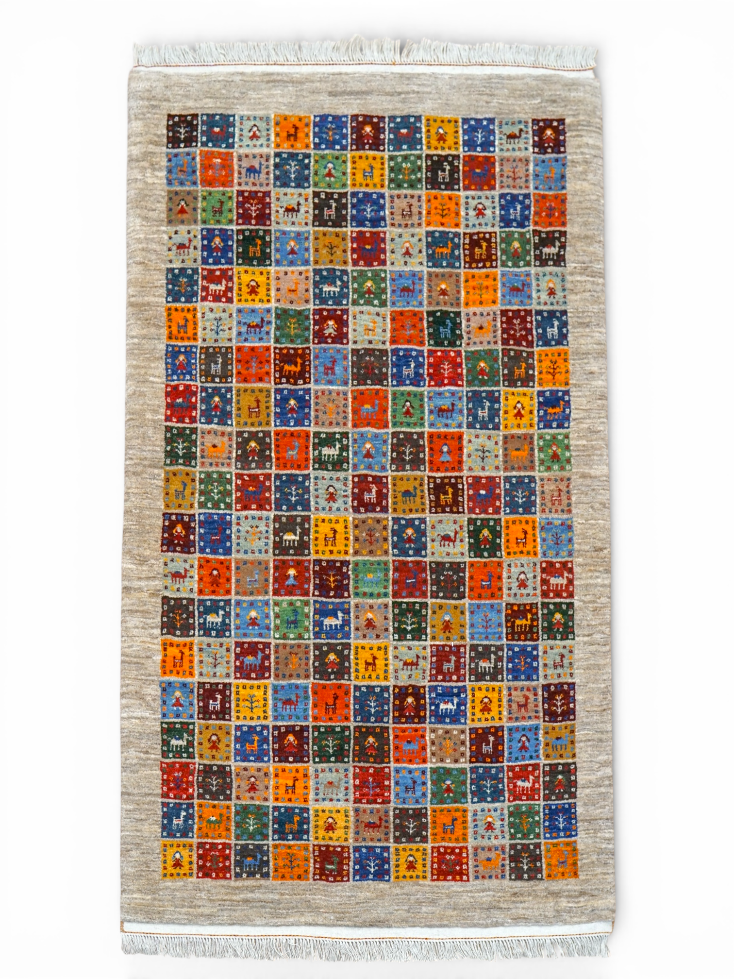  ペルシャ絨毯 手織りカシュクリギャッベ 188×118cm リズバフト