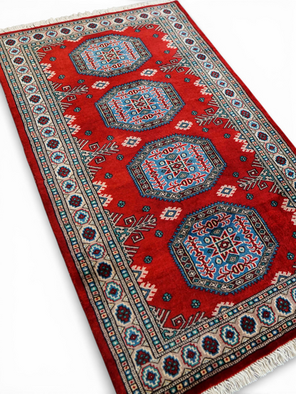  パキスタン手織り絨毯 129×78cm