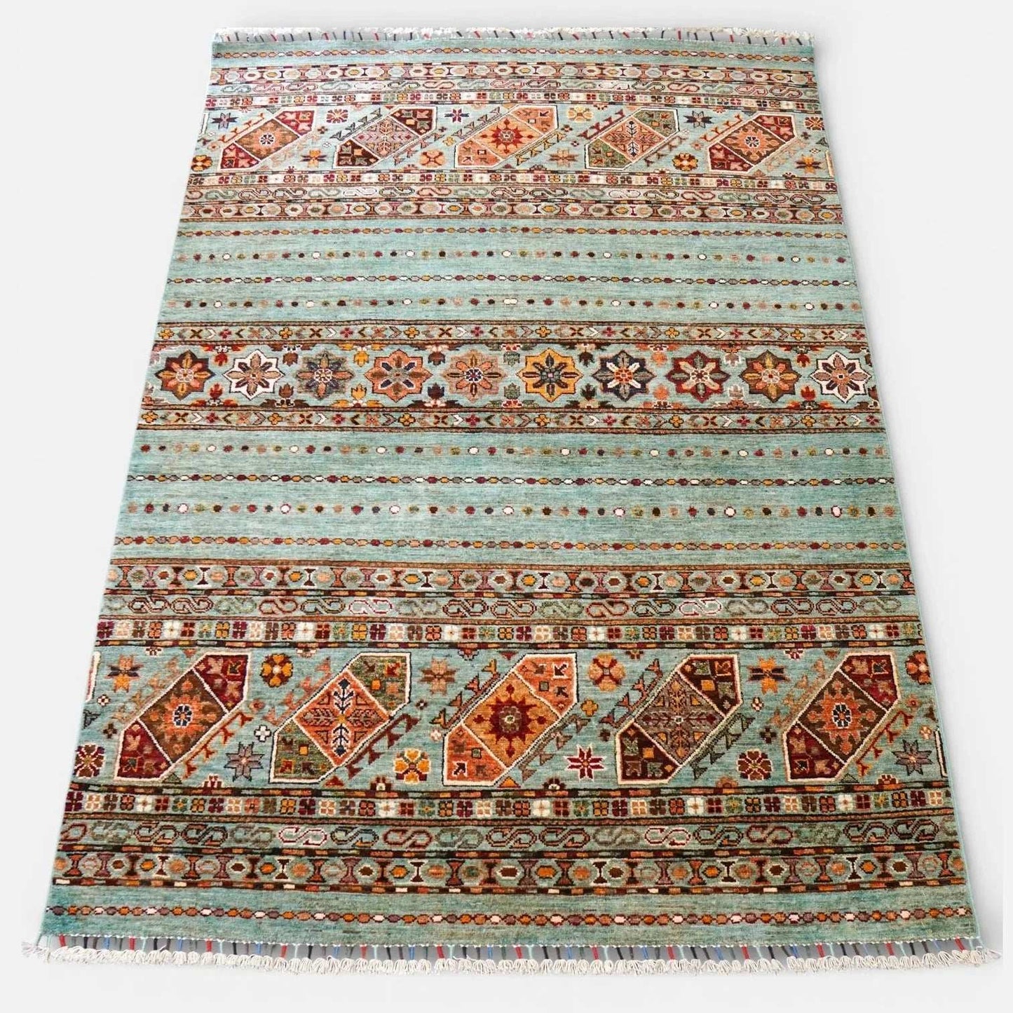  アフガニスタン ガズニーウール 手織り絨毯 210×153cｍ khurjeen rug