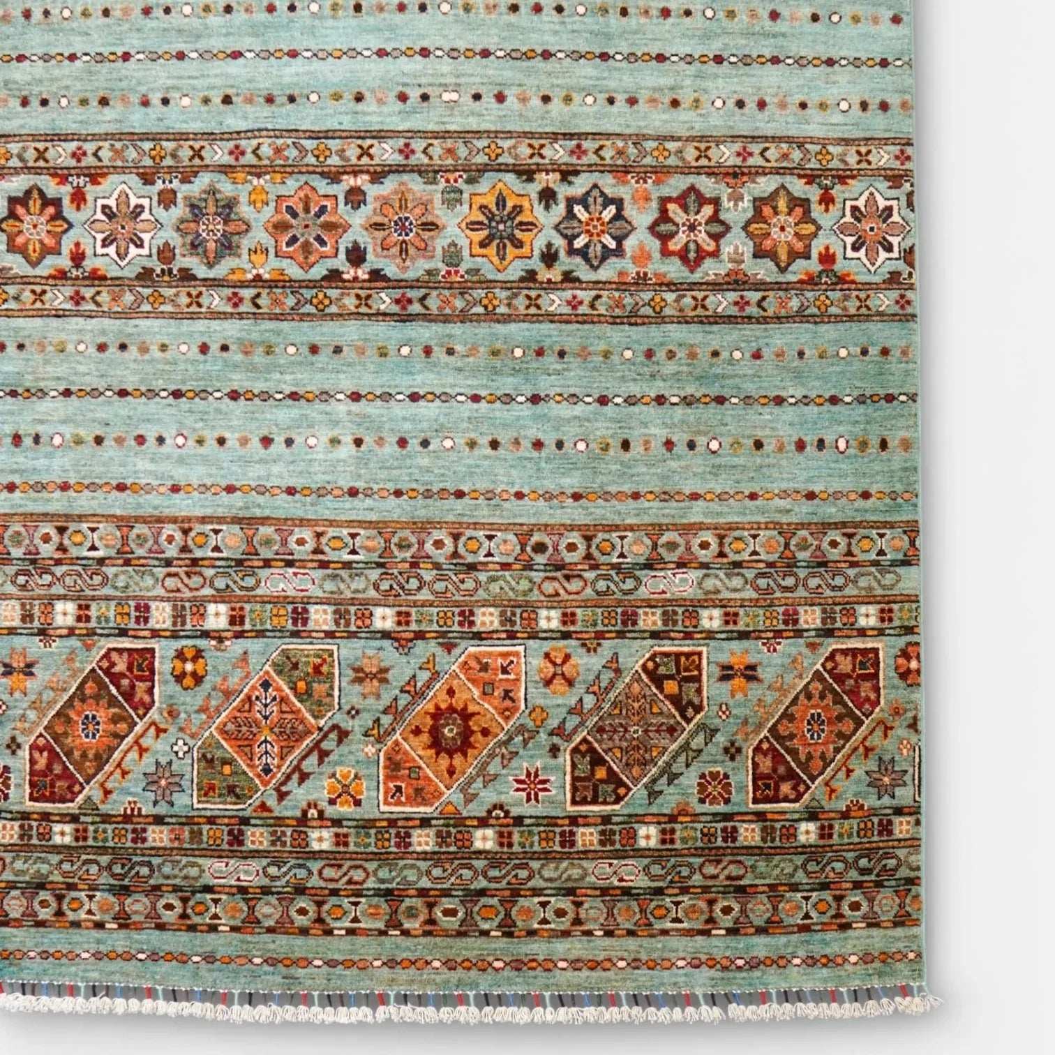  アフガニスタン ガズニーウール 手織り絨毯 210×153cｍ khurjeen rug