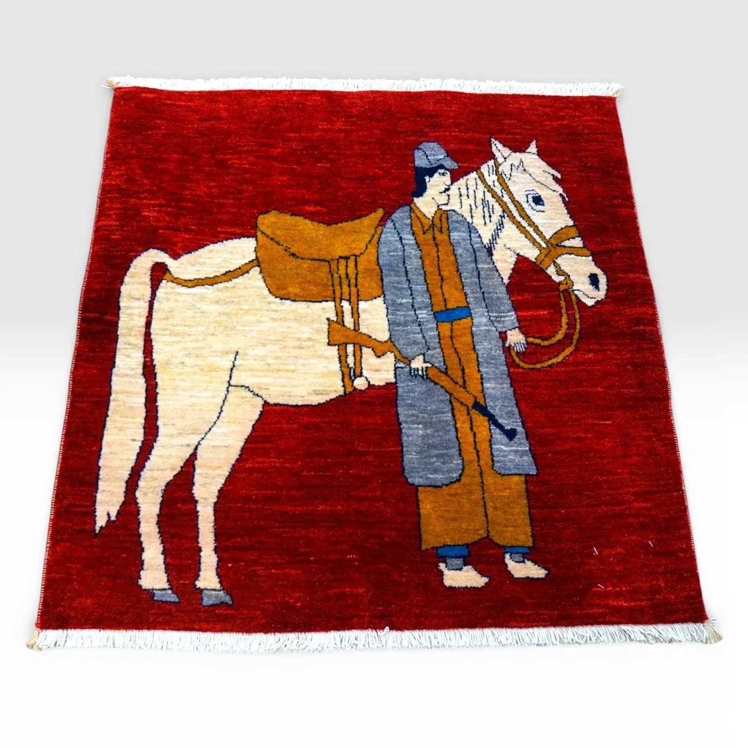 ペルシャ絨毯 カシュカイ族 88x87cm トライバルラグ