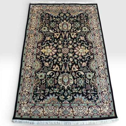  パキスタン手織り絨毯 191×121cm ペルシャ調オリエンタルデザイン・ニュージーランド産ウール 高密度ノット
