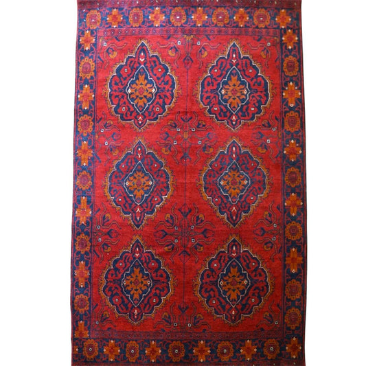  アフガニスタン手織り絨毯 カールモハメディ  194×130cm