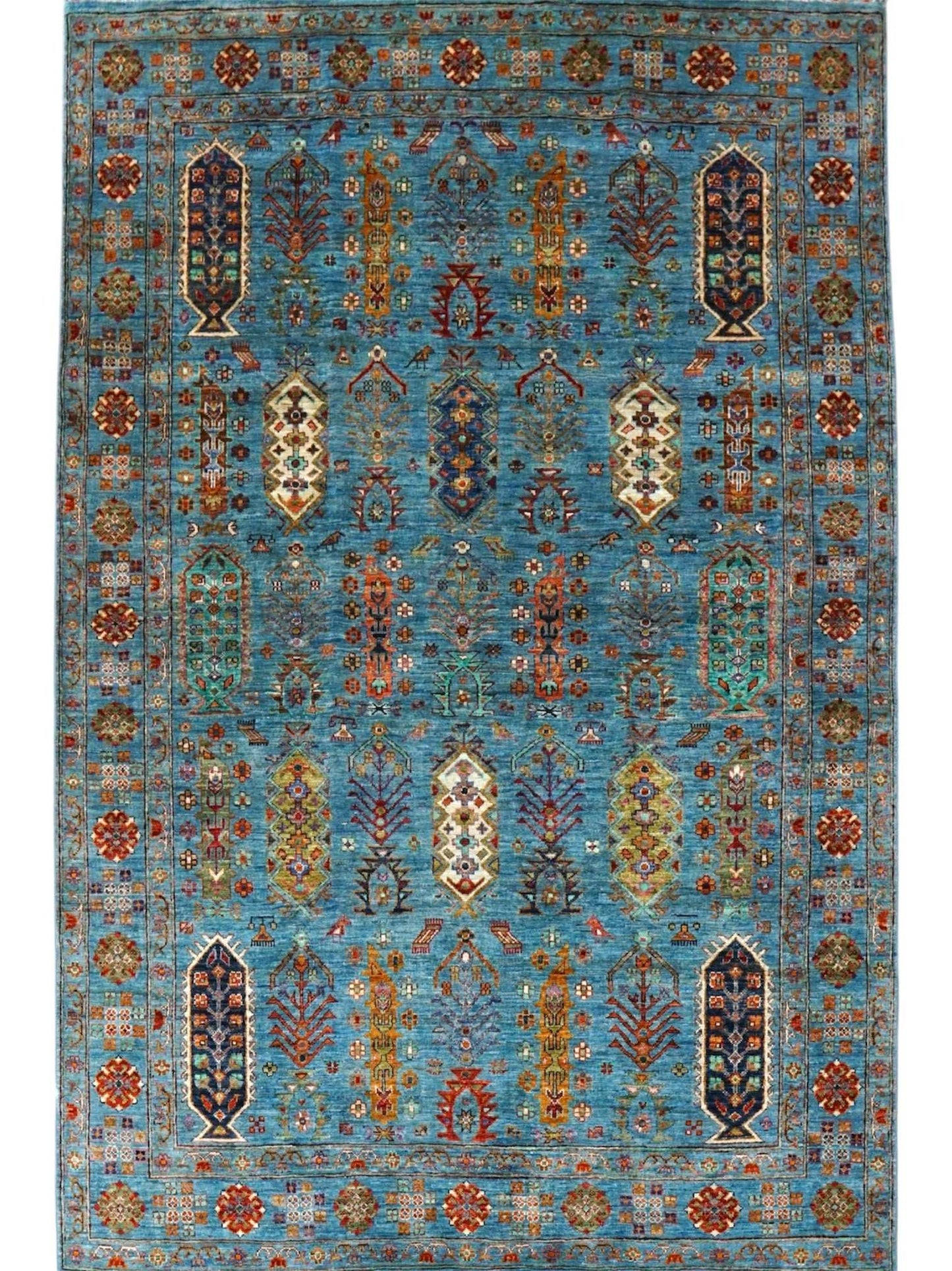 アフガニスタン手織り絨毯 ガズニ 241×172cm 手紡ぎウール・草木染め