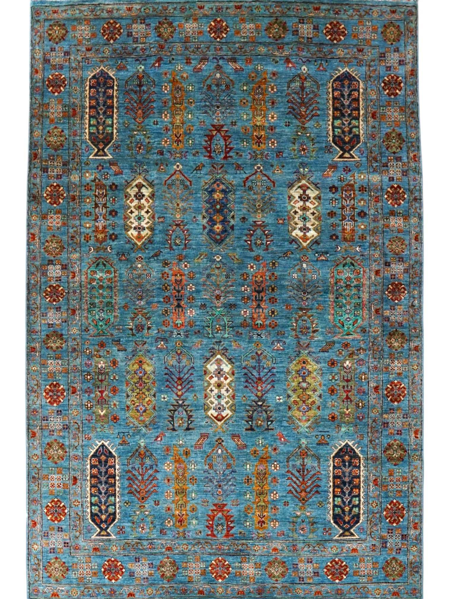  アフガニスタン手織り絨毯 ガズニ 241×172cm 手紡ぎウール・草木染め
