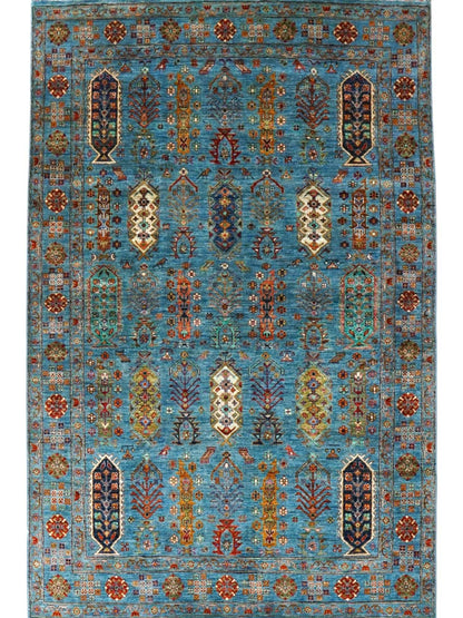  アフガニスタン手織り絨毯 ガズニ 241×172cm 手紡ぎウール・草木染め