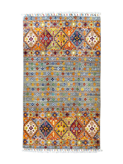  アフガニスタン手織り絨毯 151×97cm ガズニー トライバルラグ