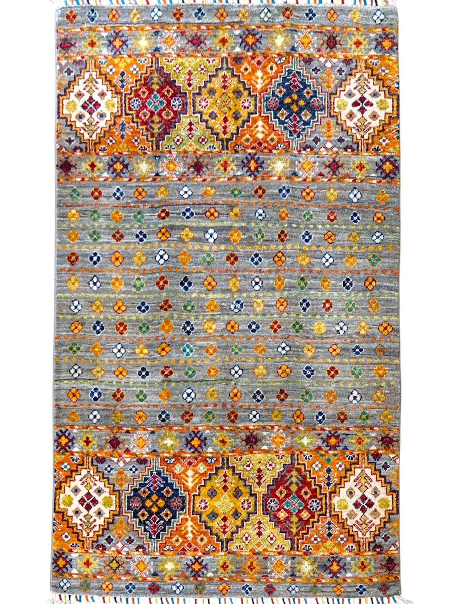 220x230cmパキスタン手織りシルク入絨毯#831ギャッベじゅうたんペルシャ 夏はサラサラ 手織り ラグ パキスタン絨毯（9/18）シルクタッチ