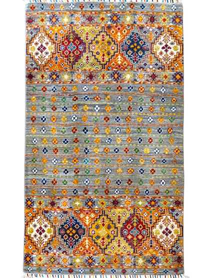  アフガニスタン手織り絨毯 151×97cm ガズニー トライバルラグ