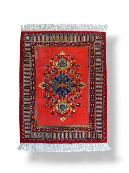  ペルシャ絨毯 カシャーン産 (カシャン)90×72cm｜上質ウール使用 手織り玄関マット