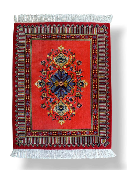  ペルシャ絨毯 カシャーン産 (カシャン)90×72cm｜上質ウール使用 手織り玄関マット