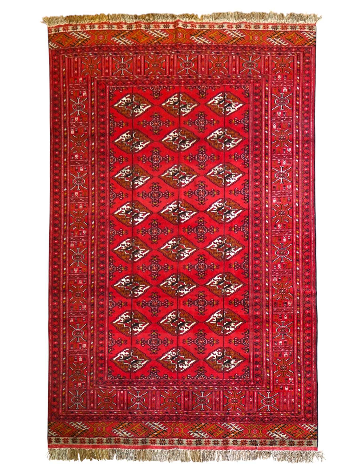 192×126cm トルクメン ボハラ手織り絨毯 - Decorworks