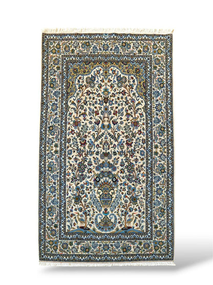  ペルシャ絨毯 カシャーン産 215×140cm｜美しい生命の樹デザイン 手織りウールラグ
