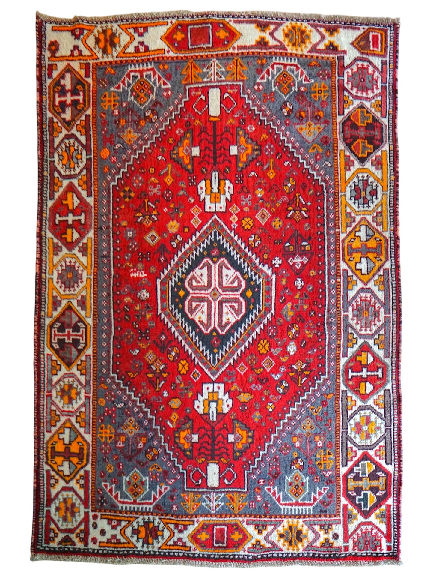  オールド ペルシャ手織り絨毯 カシュガイ族 157×108cm｜トライバルラグ