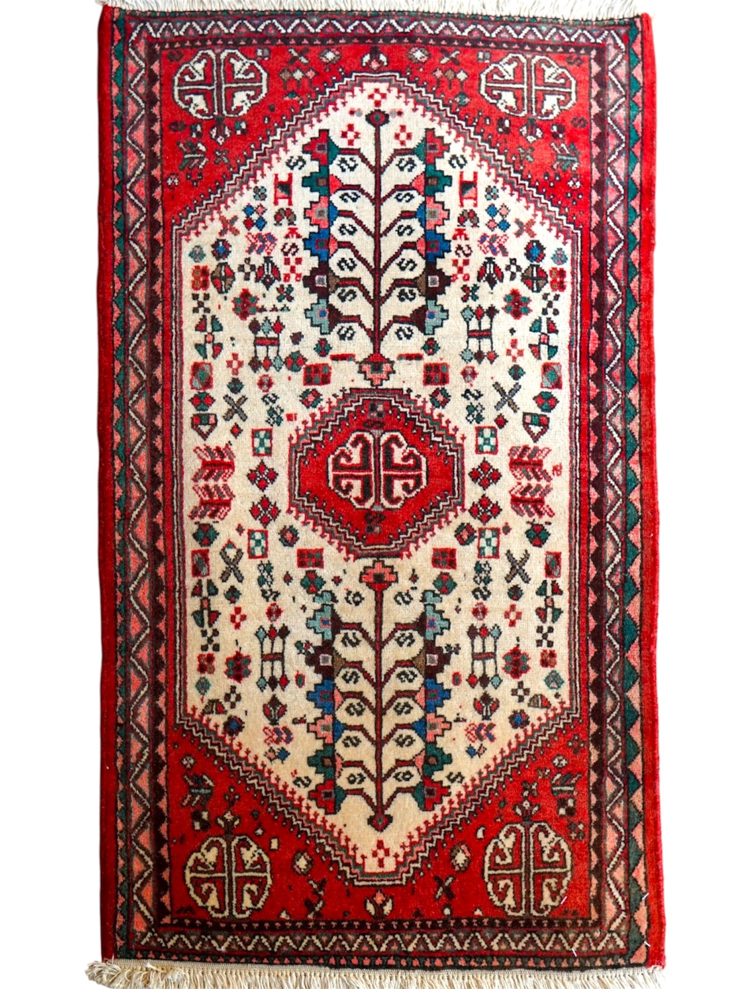  オールド・アバデ産ペルシャ絨毯 トライバルラグ 101×62cm