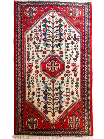  オールド・アバデ産ペルシャ絨毯 トライバルラグ 101×62cm