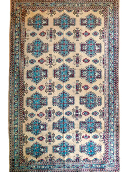  パキスタン手織り絨毯 ベージュ 248×150cm