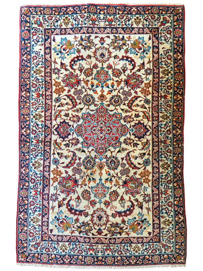  ペルシャ絨毯 オールド カシャーン産 140×88cm｜1950年代 コルクウール 手織りヴィンテージラグ