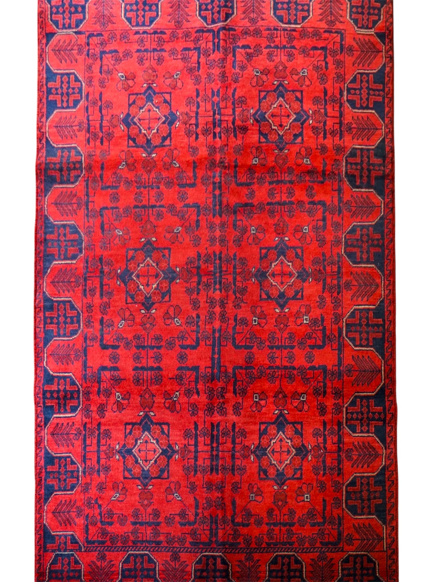  195×121cm アフガニスタン手織り絨毯 カールモハメディ