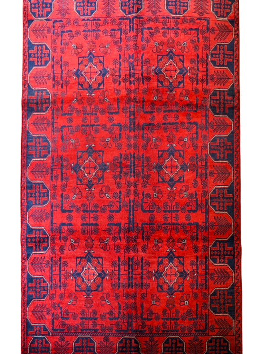  195×121cm アフガニスタン手織り絨毯 カールモハメディ