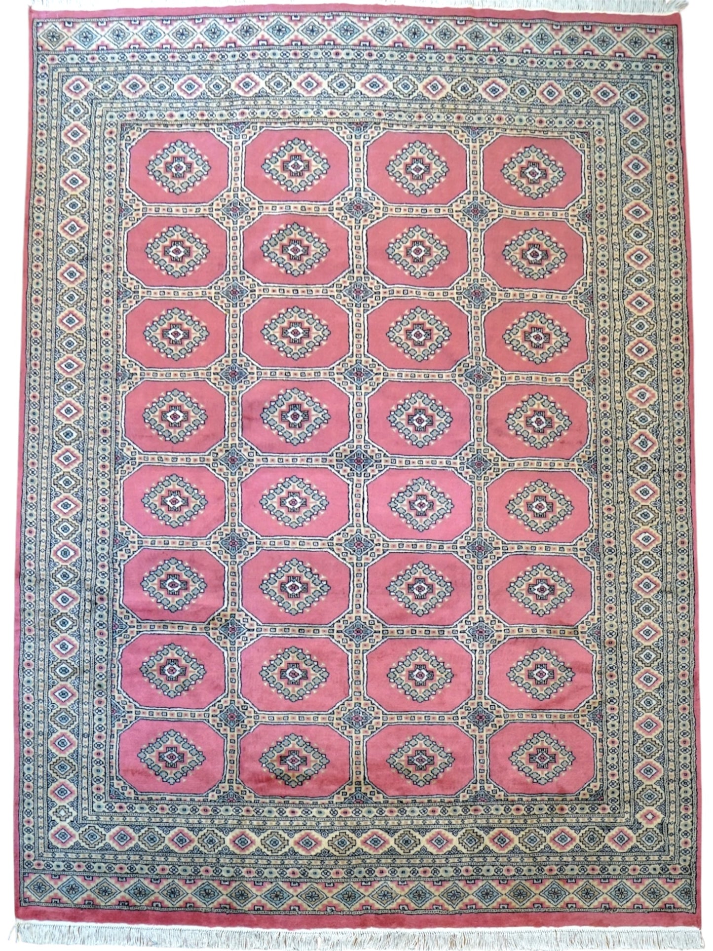  パキスタン手織り絨毯 ジャルダール柄 高級ウール  255×205cm