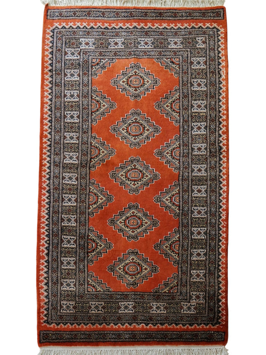  パキスタン手織り絨毯 ジャルダルラグ  132×80cm