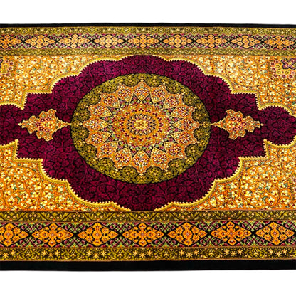  手織りペルシャ絨毯 クム産  ダラクシャンダ工房 122×78cm   シルク100%