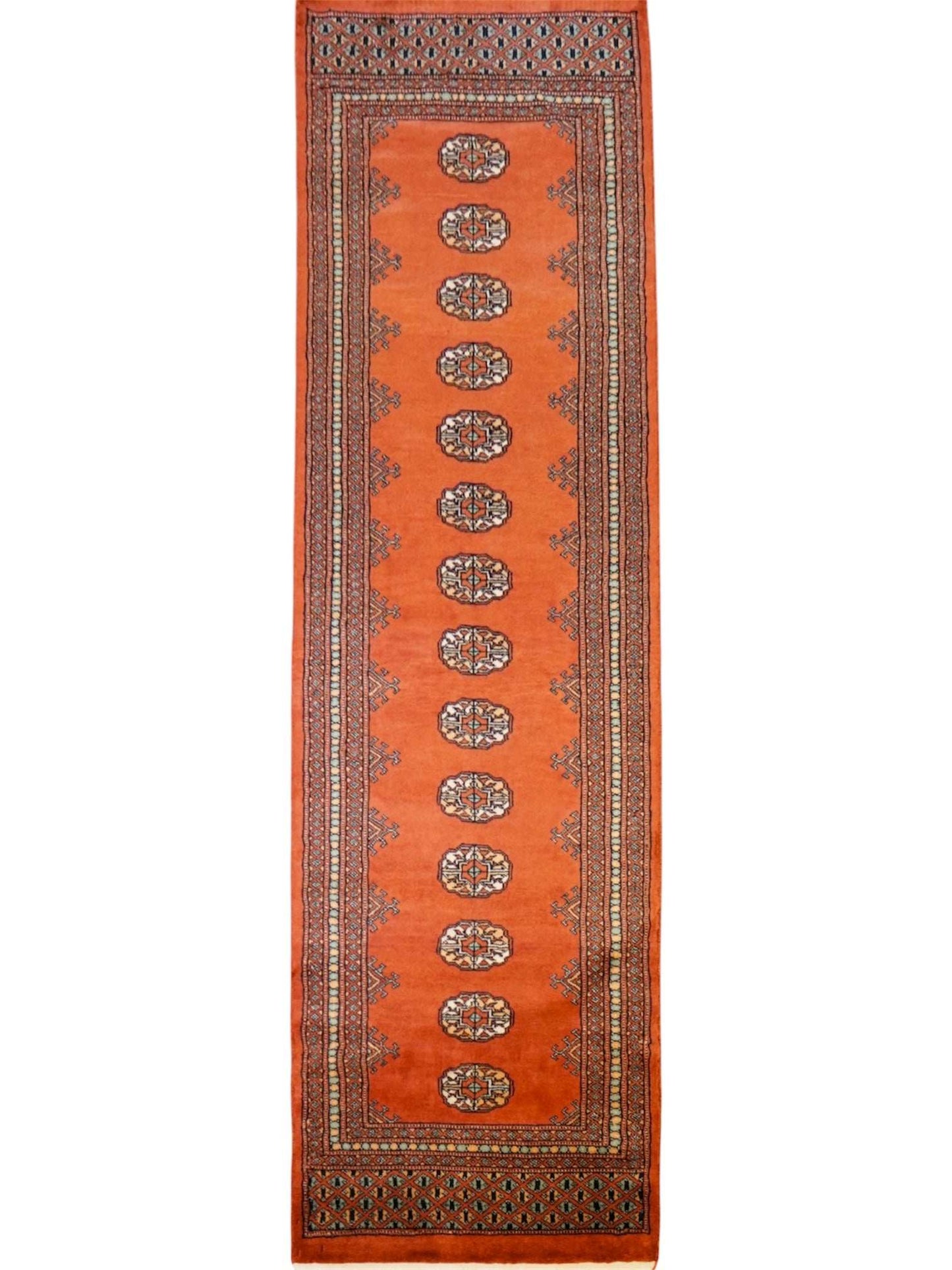  256×78cm パキスタン手織り絨毯 トルクメン ボハララグ